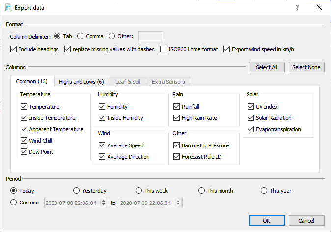 Export Dialog